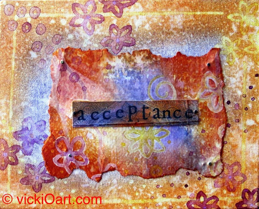 "acceptance", ink & acrylic on 8x10 canvas board.